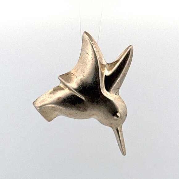 Estate Zina Sterling Silver 925 Hummingbird Brooch Pin 52mm 11g Modernist Art - Picture 1 of 8